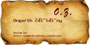 Ongerth Zétény névjegykártya